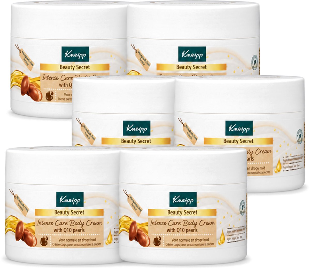 6 x Kneipp - Body crème - Beauty Secret - Met Q10 parels - 200 ml - Voordeelverpakking - 6 stuks