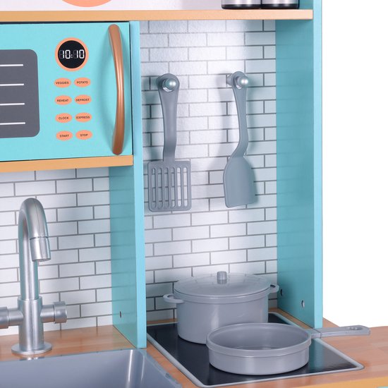 Teamson Kids Retro Houten Speelkeuken Met Accessoires - Kinderspeelgoed - Rollenspel Speelgoed - Blauw/Wit van Teamson Kids — afbeelding 5