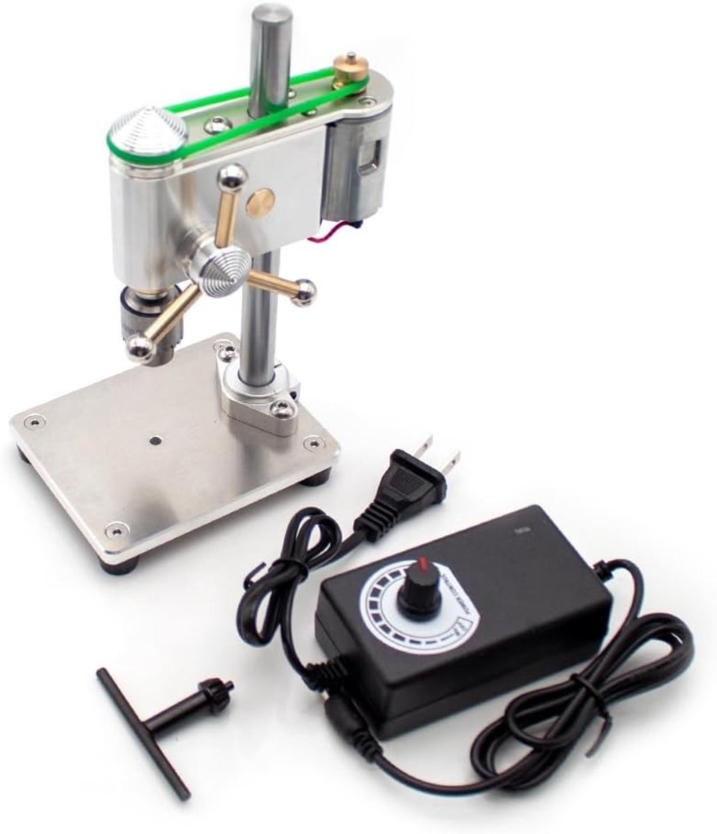 Micro Bench Boormachine 100-240V met Verstelbare Snelheid voor Precisiewerk, Mini Boor voor Horloge Reparatie (0.3-4MM)