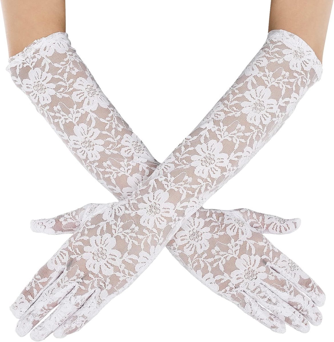 Elegante Lange Kant Handschoenen voor Bruiloften, Vintage Accessoires en Damesmode