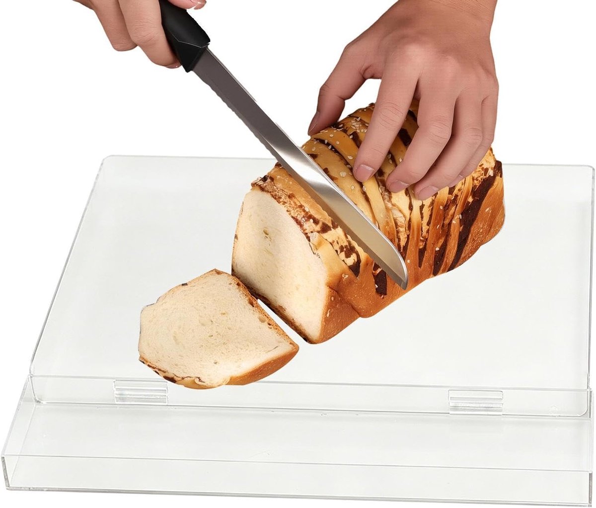 Acryl Snijplank Antislip Hakplank met Aanrechtlip | Stevige Snijplank voor Vlees, Kaas, Brood, , Sushi, Slager en Geschikt voor Thuis Koken, Buiten Kamperen, Wandelen en