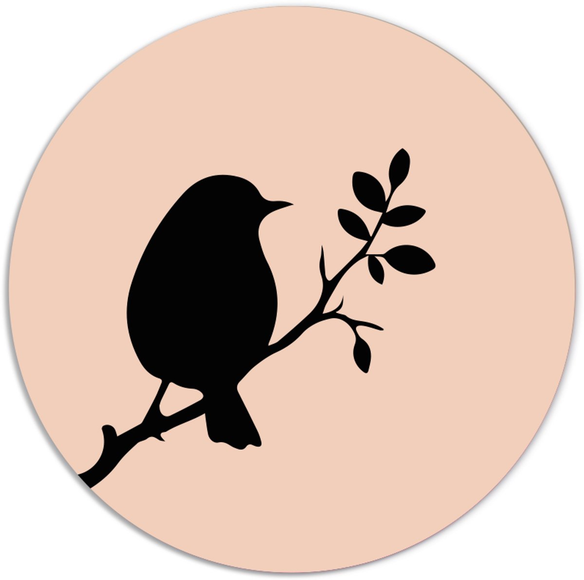 Label2X - Muurcirkel vogeltje lente - Ø 70 cm - Forex - Multicolor - Wandcirkel - Rond Schilderij - Muurdecoratie Cirkel - Wandecoratie rond - Decoratie voor woonkamer of slaapkamer