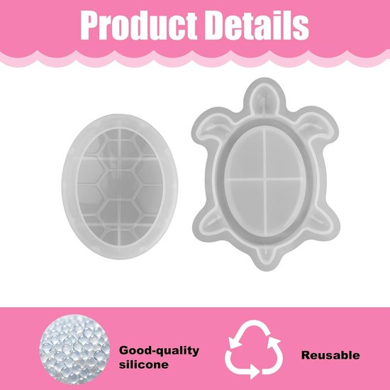 Doos Harsvorm met Deksel, 3D-Zeeschildpad Opbergmal voor DIY-Epoxyharsknutselen Herbruikbaar Oceandier Thema Sieradendoos voor Woondecoratie Snuisterijen Sleutelhangers — afbeelding 4