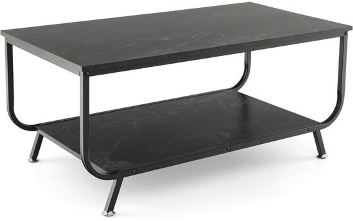 Moderne Salontafel met Marmerlook en Opbergruimte - Rechthoekige Woonkamertafel