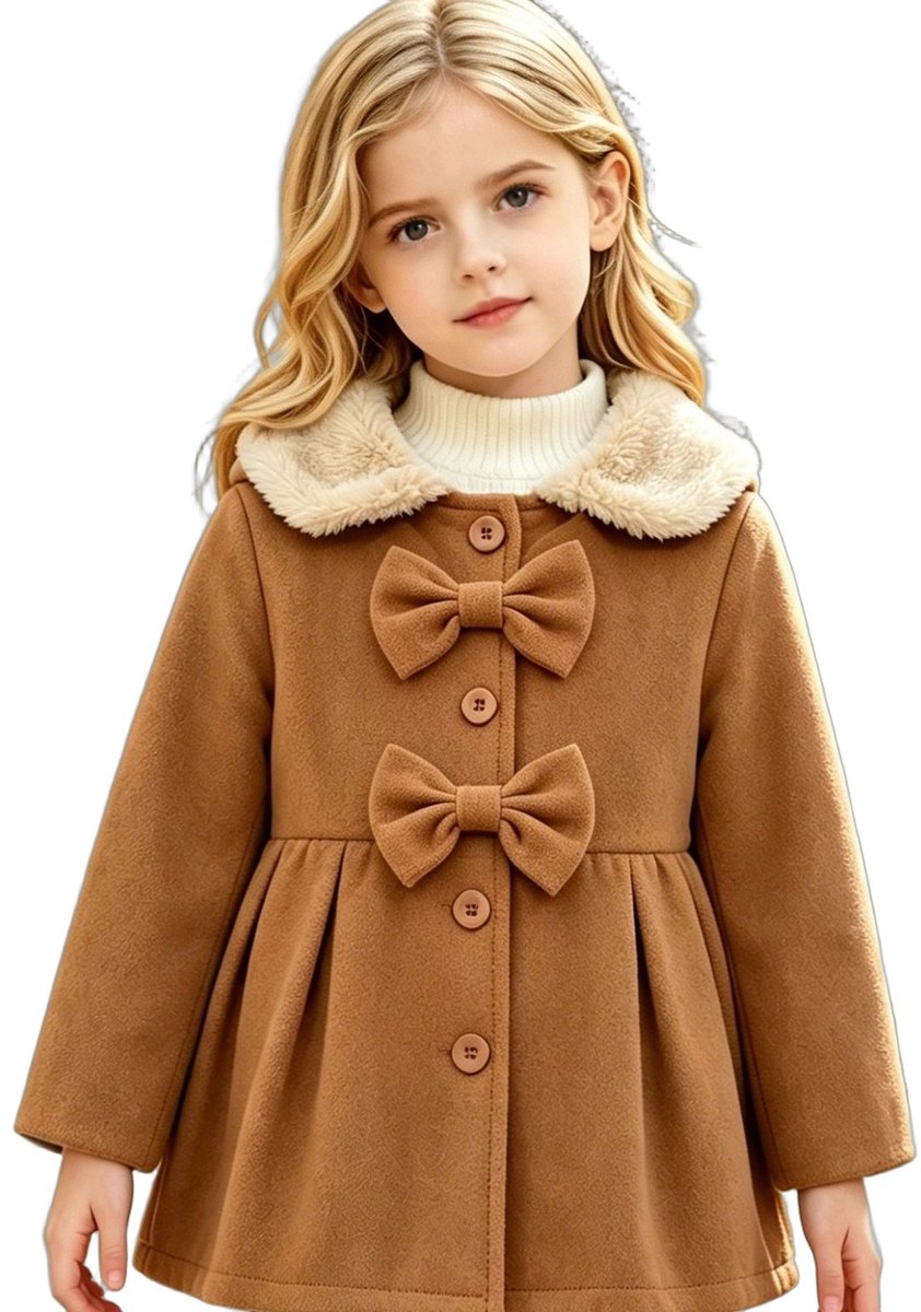 Currero Winterjas Parka Meisjes Lange Jas Meisje Wintermantel Overjas Gewatteerd Waterdicht Winter Stijlvol Mantel Kinderen 7-8 Jaar Roest