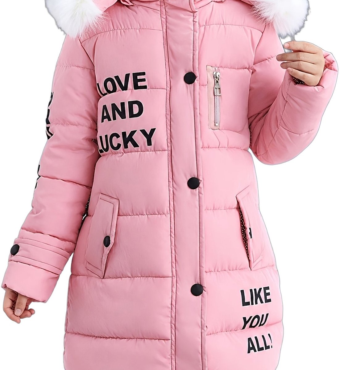 Currero Winterjas Parka Meisjes Lange Jas Meisje Wintermantel Overjas Gewatteerd Waterdicht Winter Stijlvol Mantel Kinderen 9-10 Jaar Roze