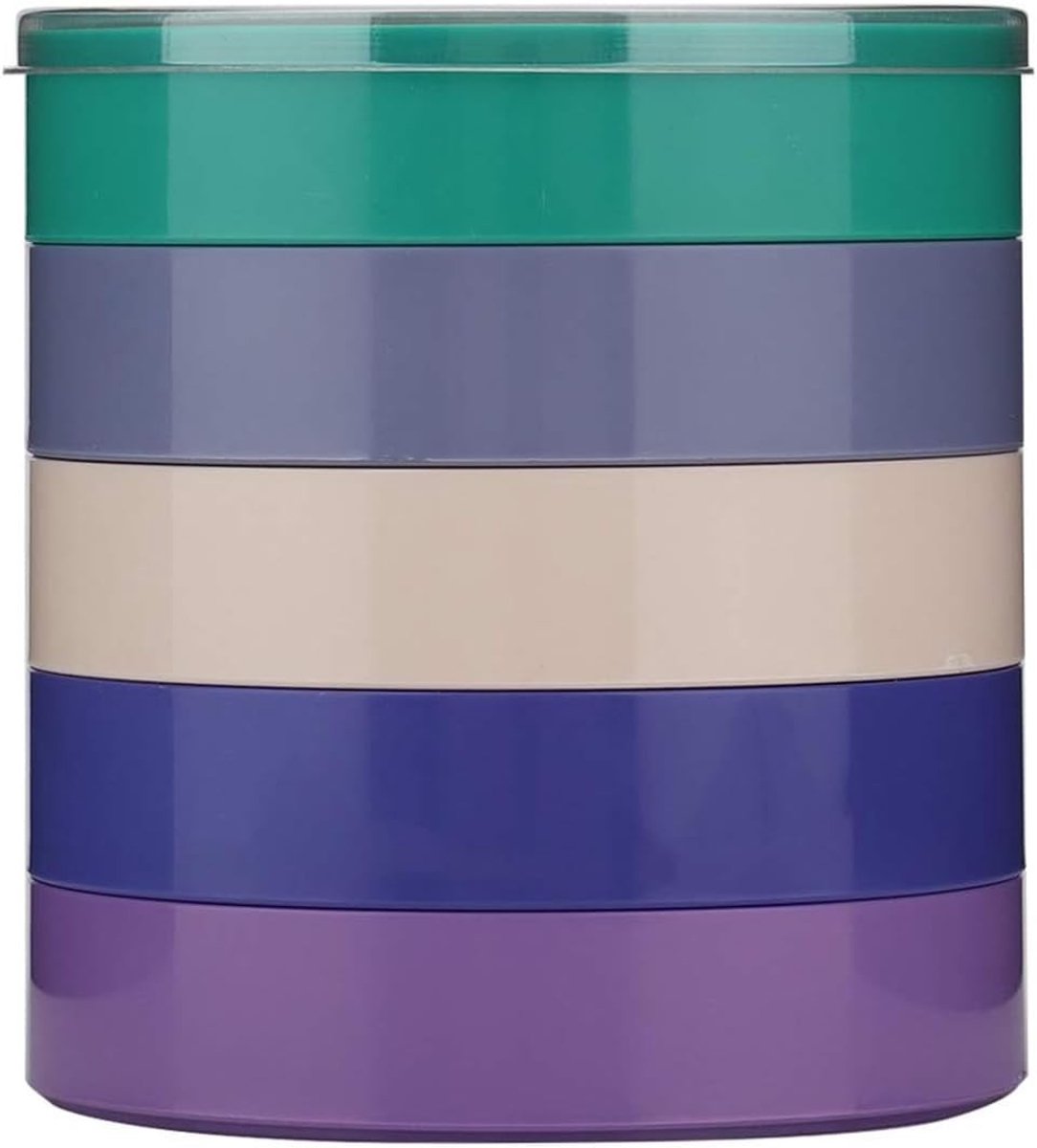 Horloge opbergdoos - Transparant - 6 cm Diameter - 5 Lagen Kunststof Organizer - Voor Kleine Onderdelen