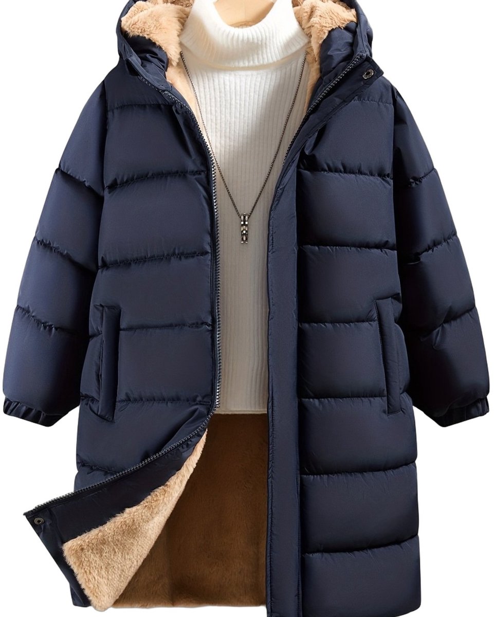 Currero Winterjas Parka Jongens Lange Jas Wintermantel Overjas Gewatteerd Waterdicht Winter Stijlvol Mantel Kinderen 7 Jaar Blauw