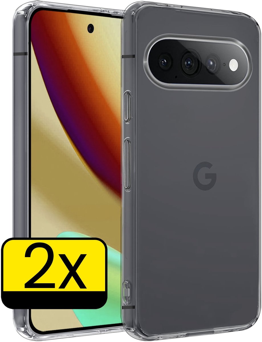 Hoesje - 2 Stuks - Geschikt voor Google Pixel 11 Pro XL - Sterk & Shockproof - Case Siliconen - Back Cover - Telefoon Hoes - Telefoonhoesjes - Transparant