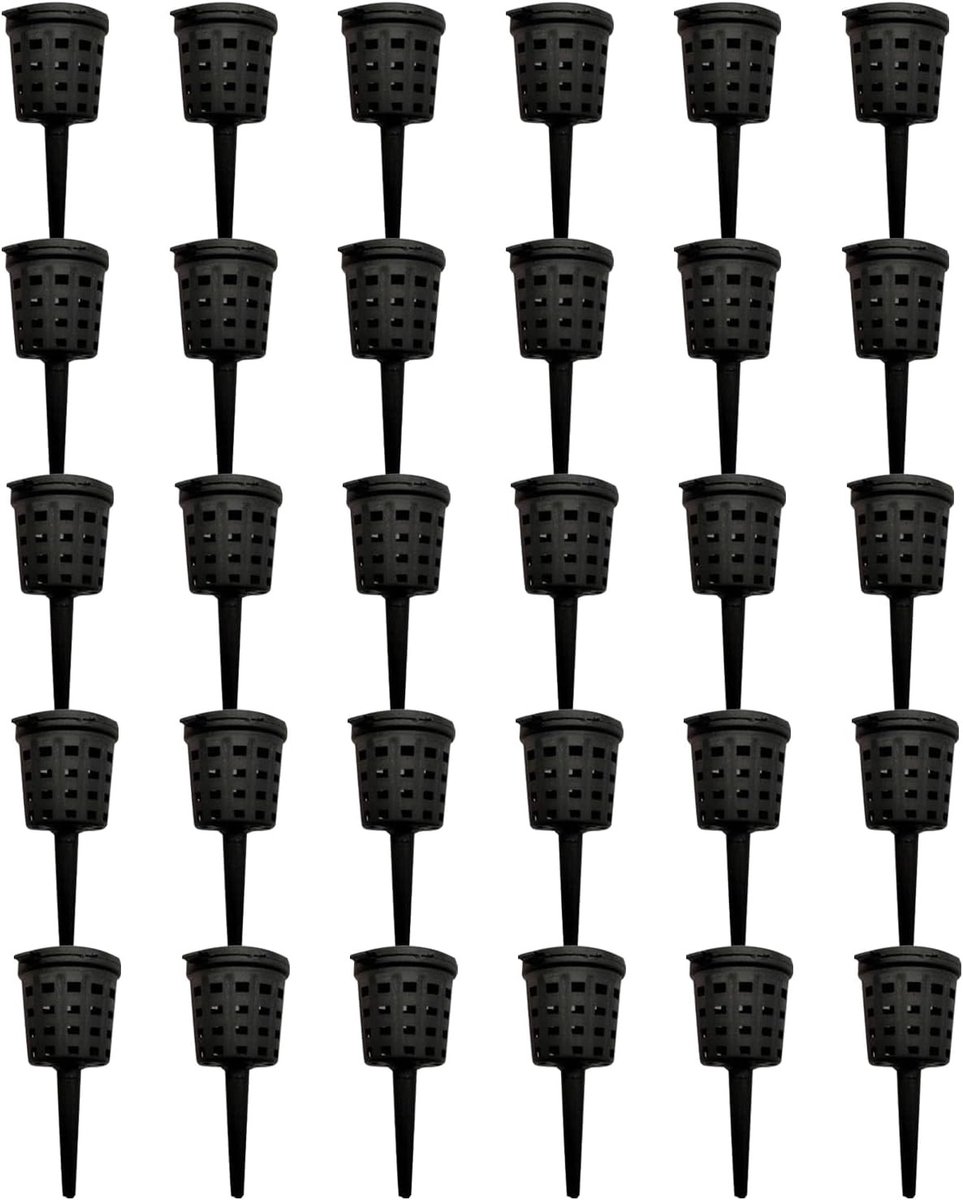 30 Stuks Voedingsboxen met Deksel - Zwarte Plastic Voedingsmanden voor Tuinplanten en Bonsai, Perfect voor Plantenvoeding en Tuinonderhoud