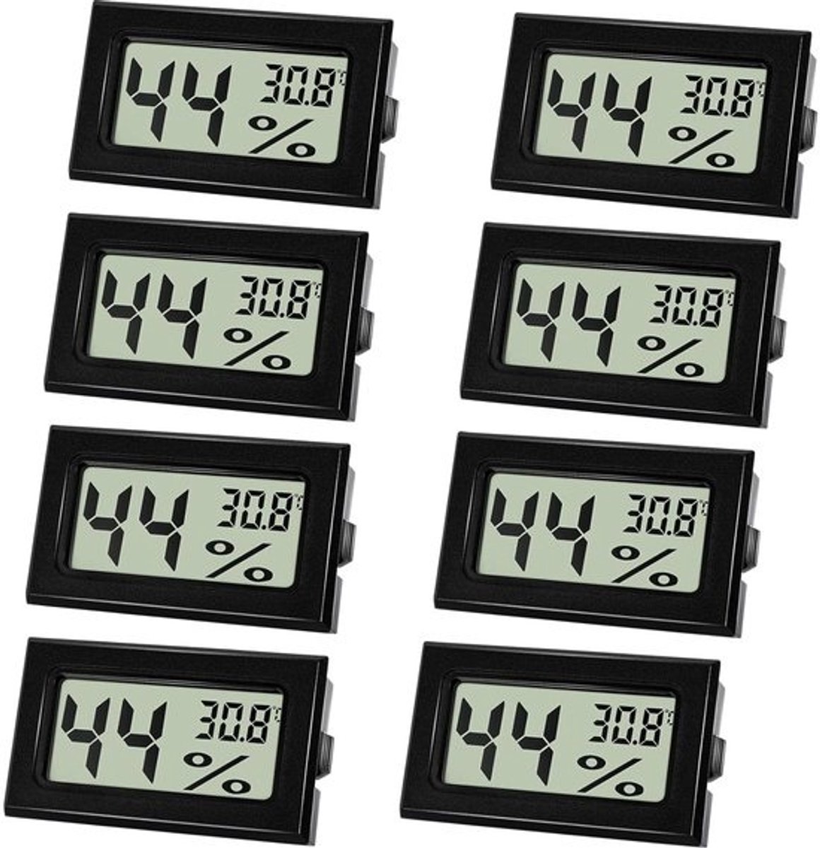 8 stuks digitale binnen thermometer en luchtvochtigheidsmeter set - compact en helder display