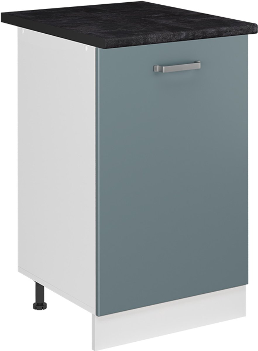 Vicco Keukenonderkast R-Line, Blauw-grijs/Wit, 50 cm antraciet werkblad