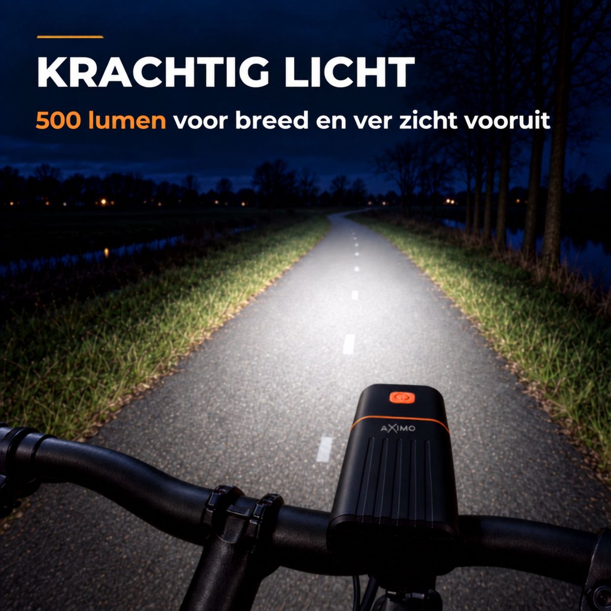 AXIMO Fietsverlichting Set 500 lumen - Fietslamp USB Oplaadbaar LED - Aluminium Voorlicht en Achterlicht - Roteerbaar voorlicht - Waterbestendig (IPX5) Fietslicht thumbnail 3