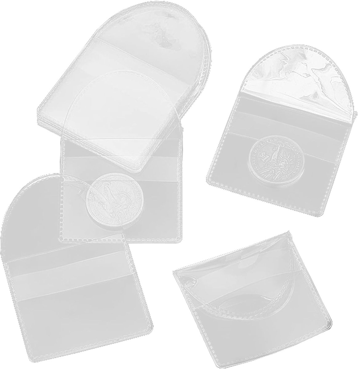 50 Stuks Transparante Coin Protectors - Duurzame Plastic Munthouders voor Veilig Opslag van Munten en Valuta