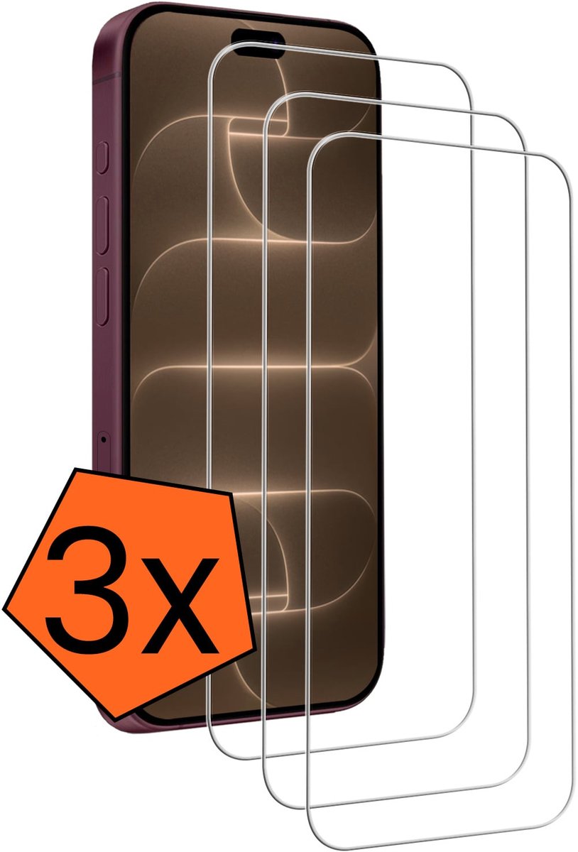 Screenprotector - 3 Stuks - Geschikt voor Apple iPhone 18 Pro Max - Volledige Dekking - Gehard Glas - Beschermglas - Tempered Glass - Screen Protector