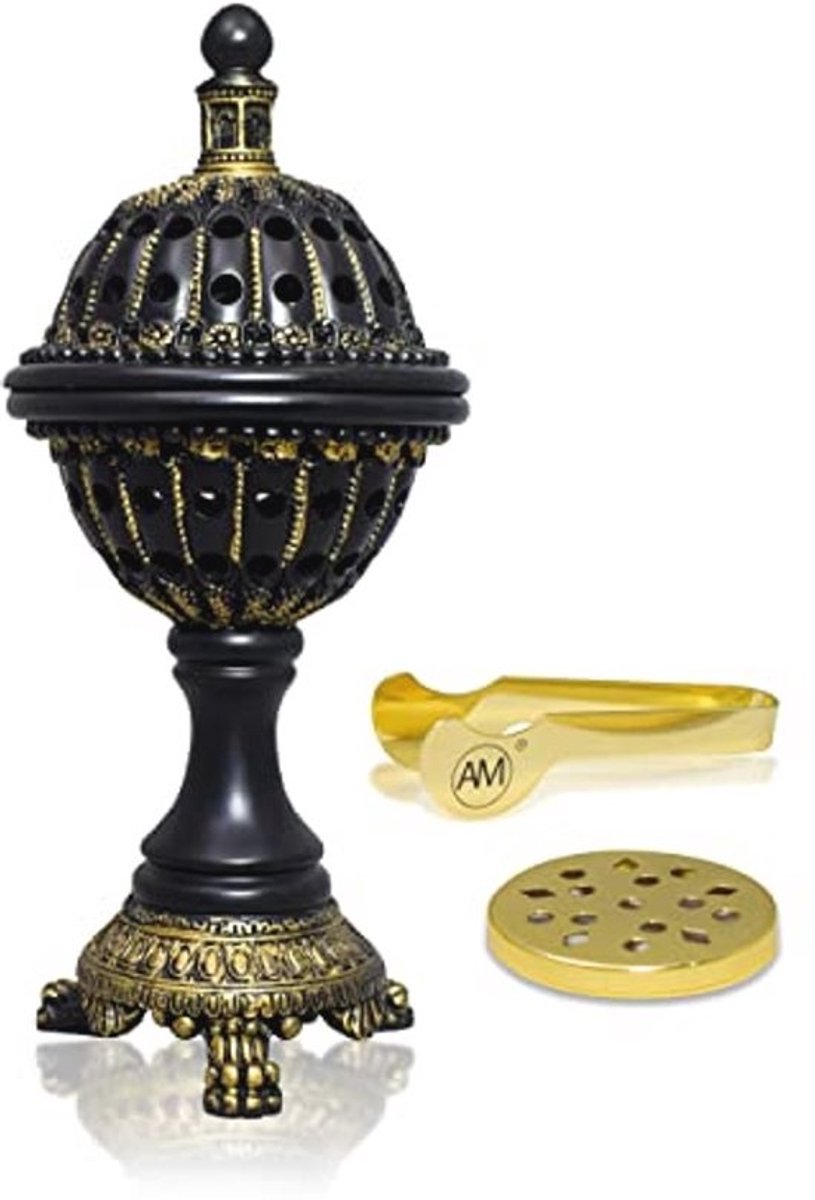 Luxe Bakhoor Wierookbrander - Houtskool Brander met Elegant Ontwerp - 25 cm Hoog