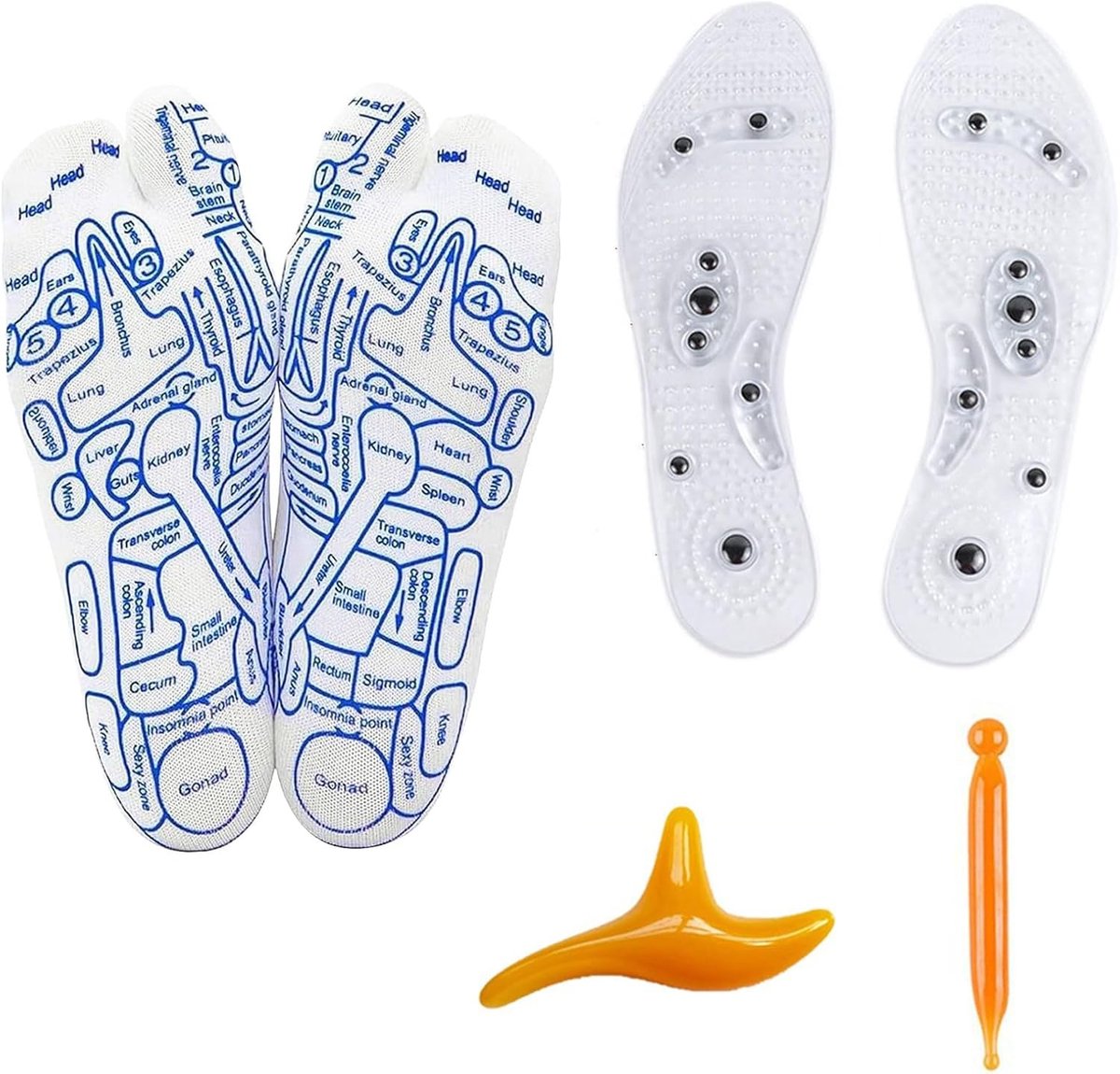 Massage Sokken met Magnetische Zolen en Massage Tool voor Reflexologie (35-40) - Ontspanning, Voetverzorging, Wellness