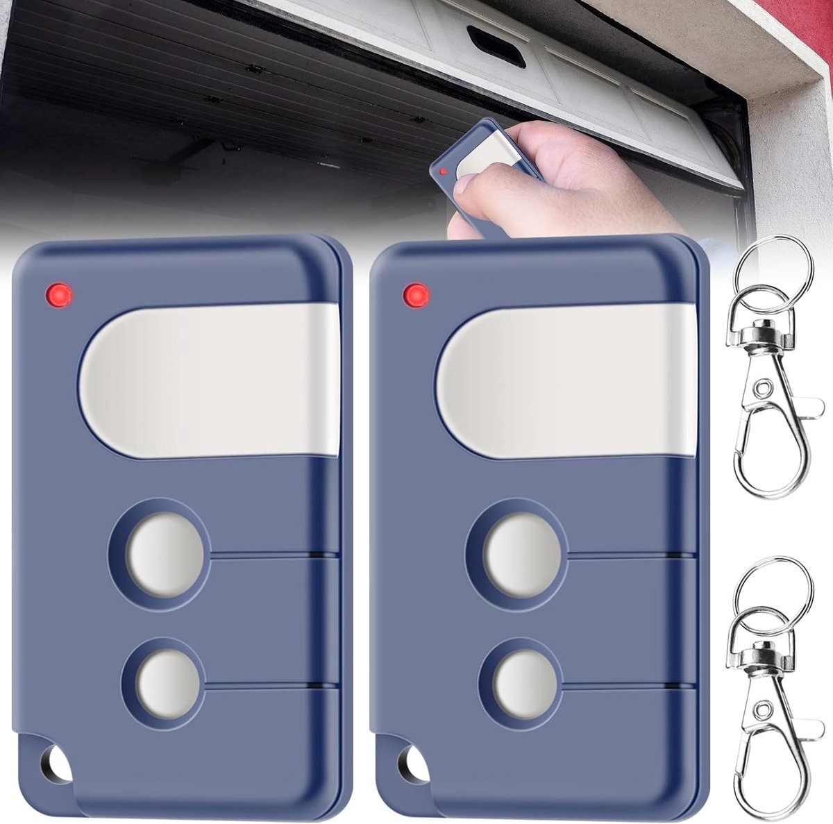 2 stuks garagedeuropener: garage handzender compatibel met Chamberlain 84335EML, 84333E, 94333E, garageopener handzender, afstandsbediening garagedeur, 433,92MHz garage afstandsbediening handset voor