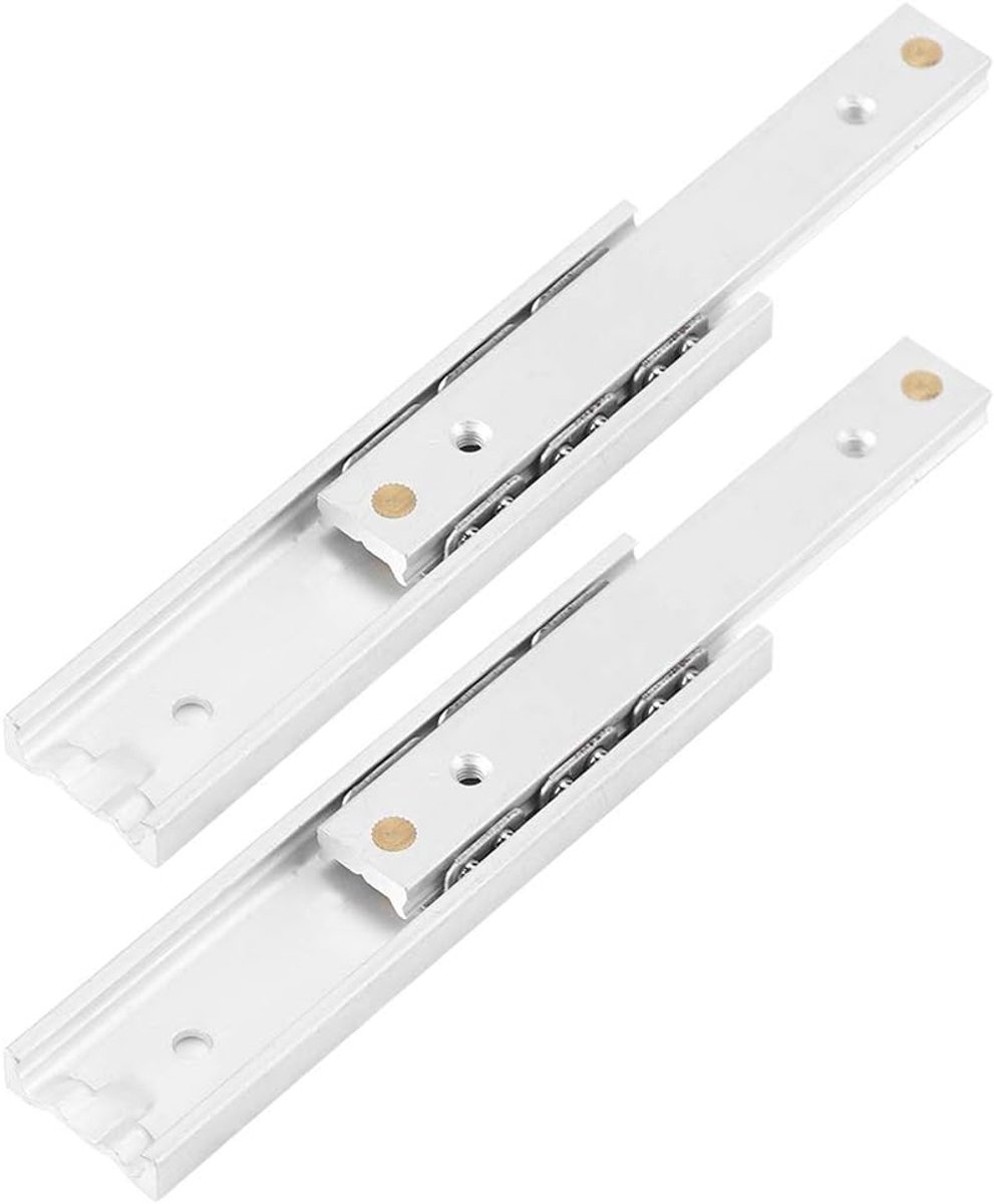 2 stks Aluminium Zware Runner Kogellager Ladegeleiders Rail Telescopische Duurzame Gladde Glijbaan voor Ladekast HERBRUIKBARE VERPAKKING (140mm)