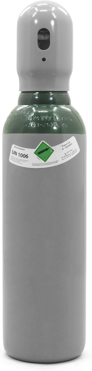 Gasfles 5L gevuld | 150 bar | Hoogzuiver Argon 4.8 (99,998%) | Beschermgas voor WIG/TIG/MIG-lassen – ideaal voor roestvrij staal & aluminium | Industriële toepassingen