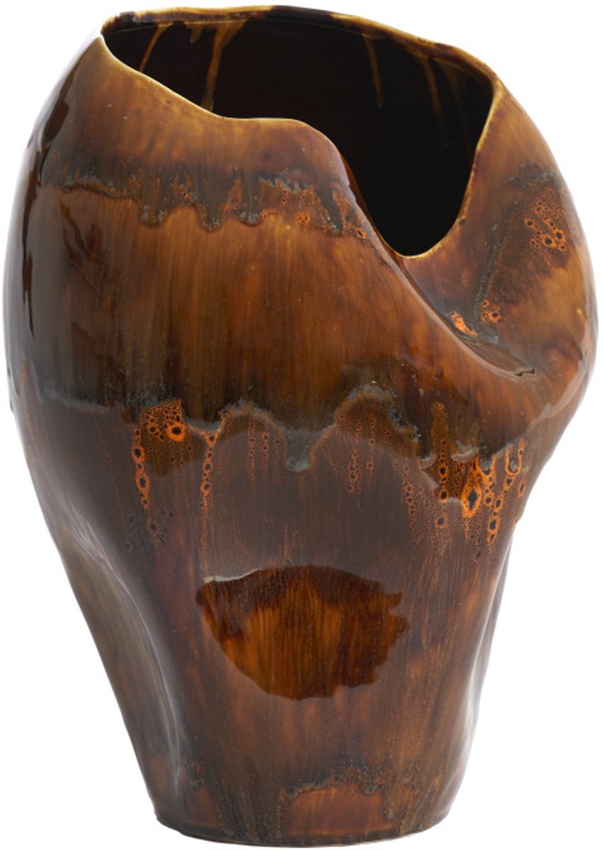Light & Living Vaas AZURA - 26x24.5x35 cm - Bruin