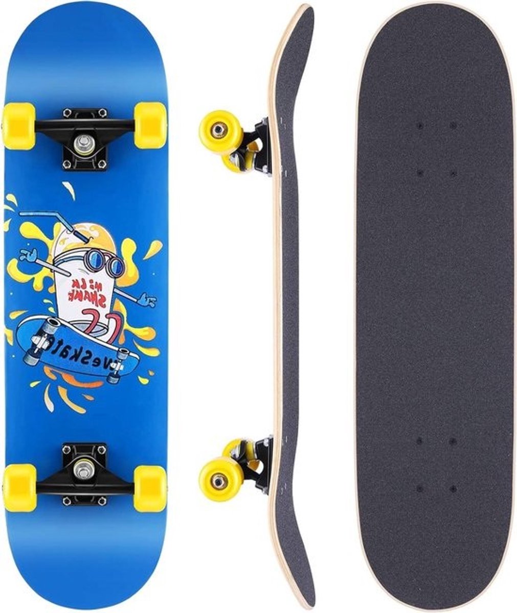 70 x 20 cm complete rolplank van Canadees esdoorn - 7-laags concave rolplank met dubbele voet - voor beginners van alle leeftijden