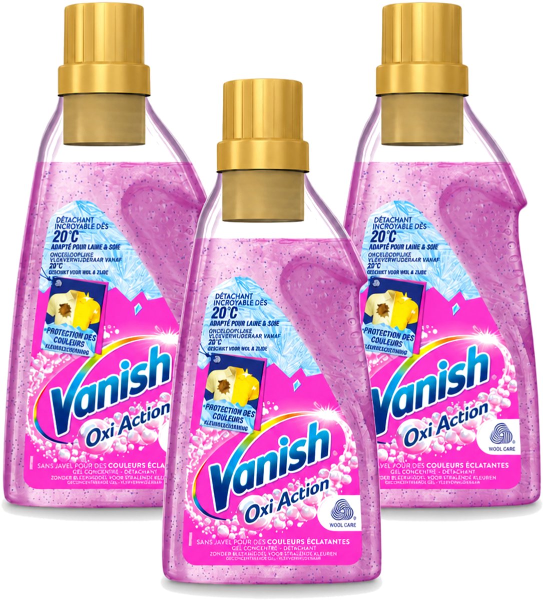 3 x Vanish – Wasbooster Gel – Oxi Action – 750 ml - Voordeelverpakking - 3 stuks