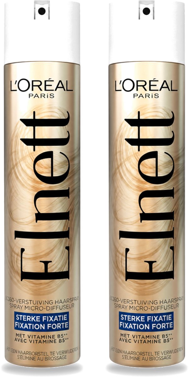 2 x L'Oréal Paris - Elnett Satin - Haarspray - Sterke Fixatie - Satijnzacht Gevoel - 300 ml - Voordeelverpakking - 2 stuks
