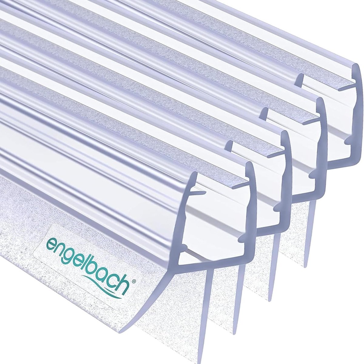 Doucheafdichting voor glazen deuren, 4 stuks, 44 cm, geschikt voor glasdikte 5-8 mm, extra dikke rubberen lip, waterdicht, eenvoudige montage