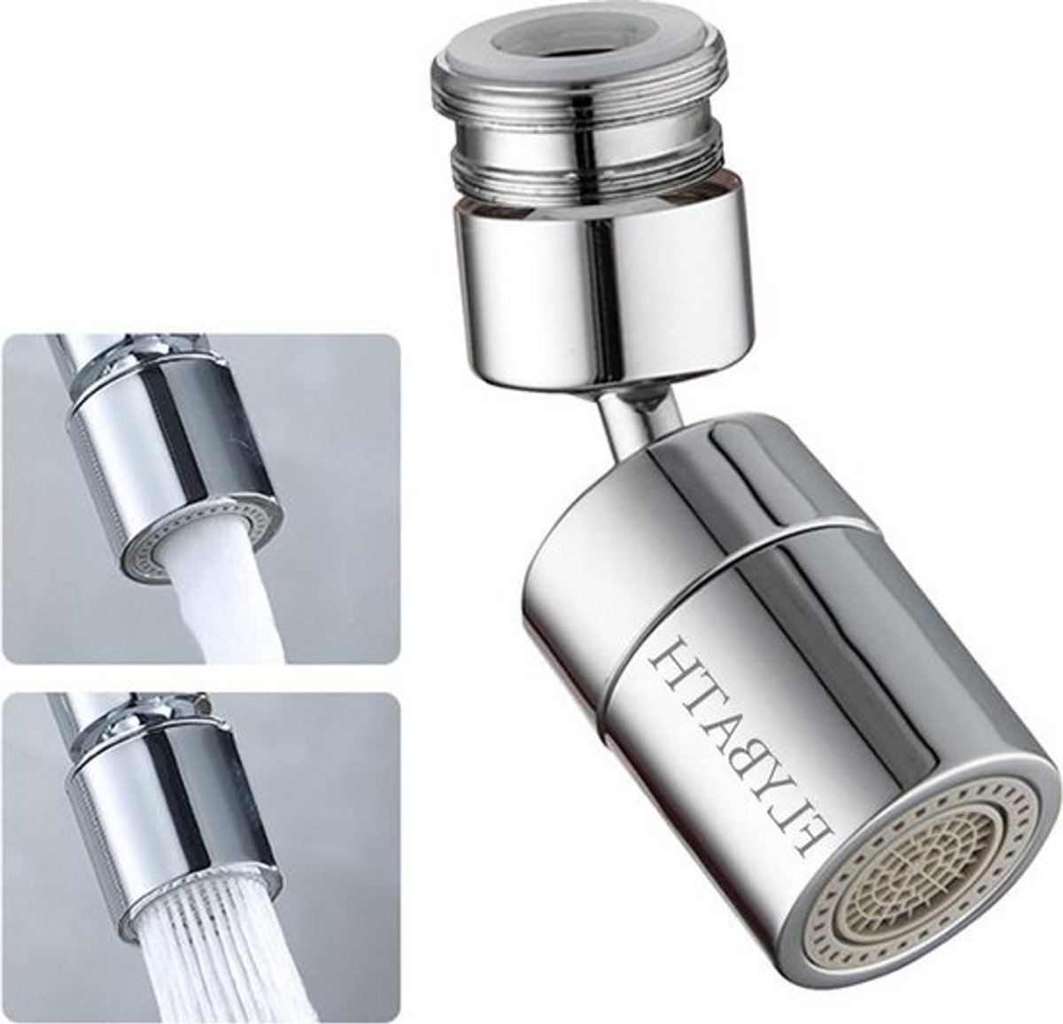 Aanrecht Kraan Beluchter Badkamer Wastafel - Dual-functie 2-Flow Kraan Attachment - Extended Splash Proof 360 ° Swivel Water Bubbler - Nozzle Filter Messing Gepolijst Chroom