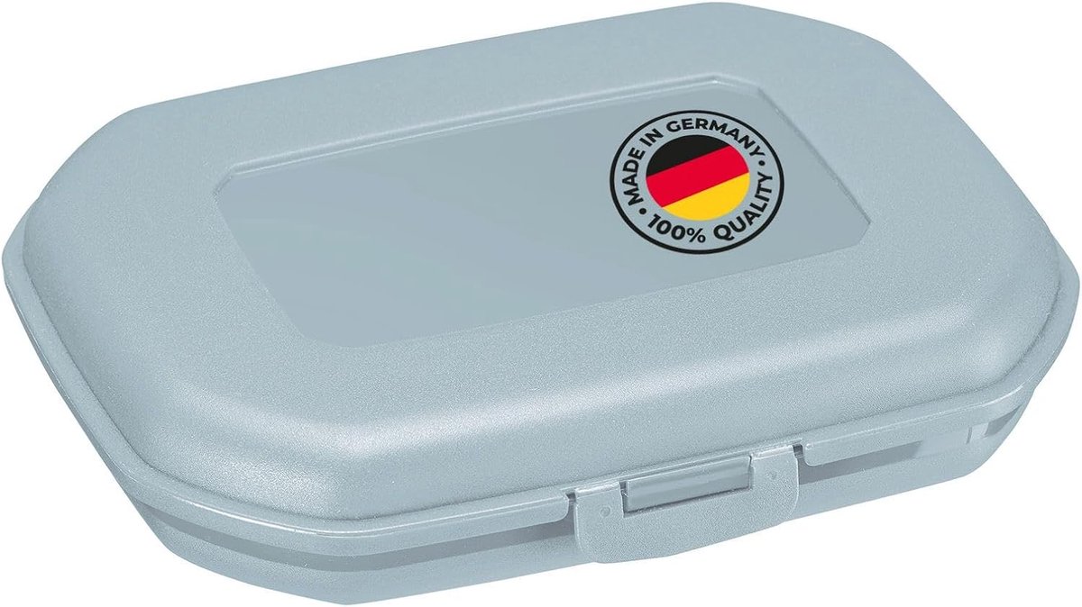 Lunchbox/snackbox, met kliksluiting, hoogte: ca. 3,7 cm, kunststof, Mini, blauw, 2351227B