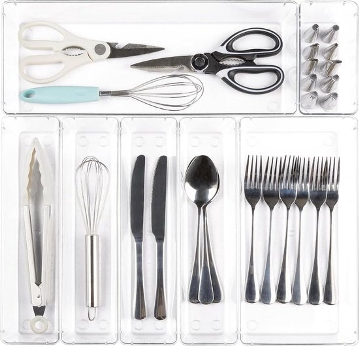 Keuken Lade Organizer - 7 STKS - Plastic Gebruiksvoorwerp Organizer - Bestek Organizer - Make-up Opbergbakken