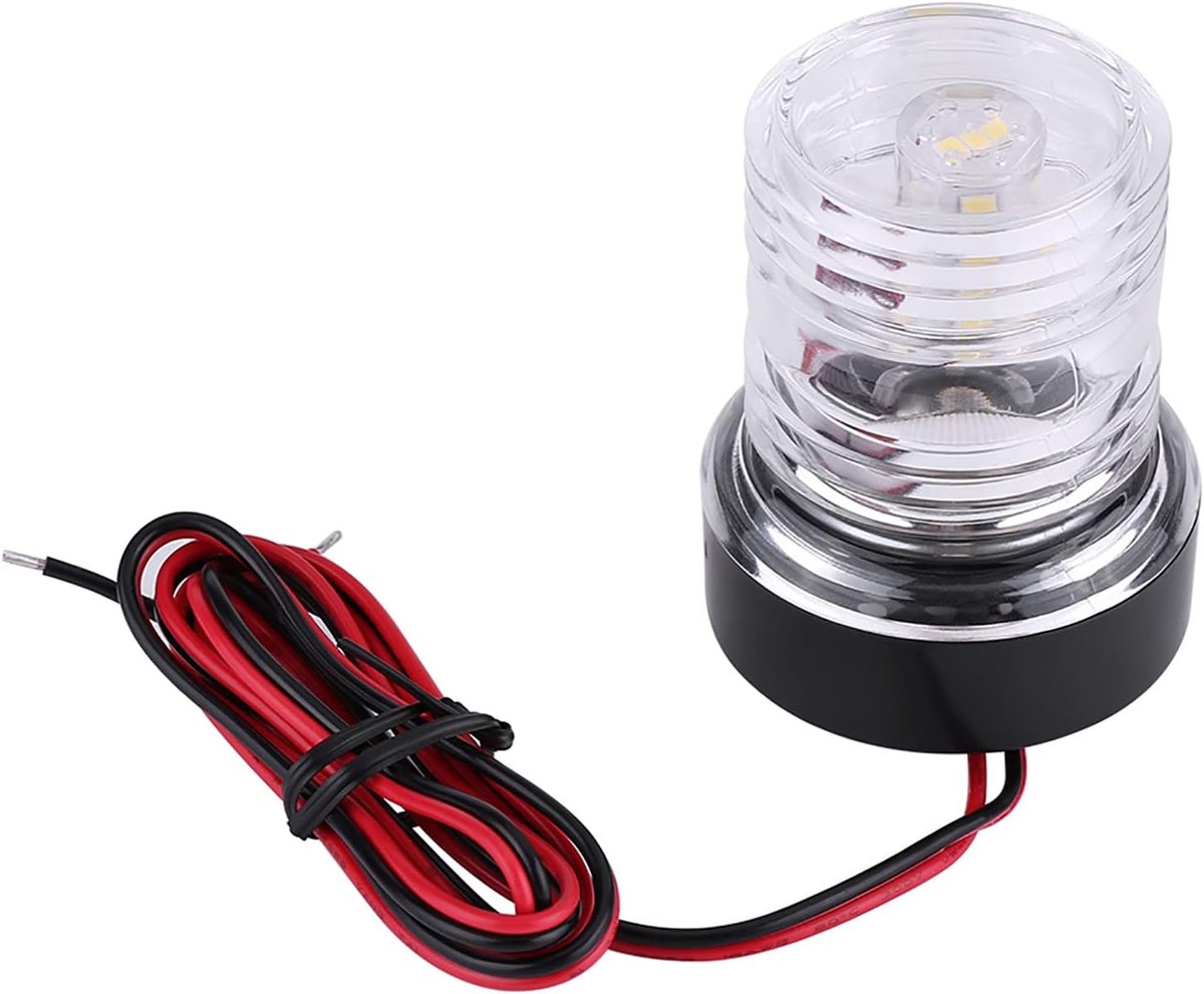 Boot Jacht Navigatielicht 12V Ultra Helder Wit LED 360 Graden Ankerlicht voor Boten Onder 12M Zwarte Basis met Transparante Shell Diameter Feux de Navigation
