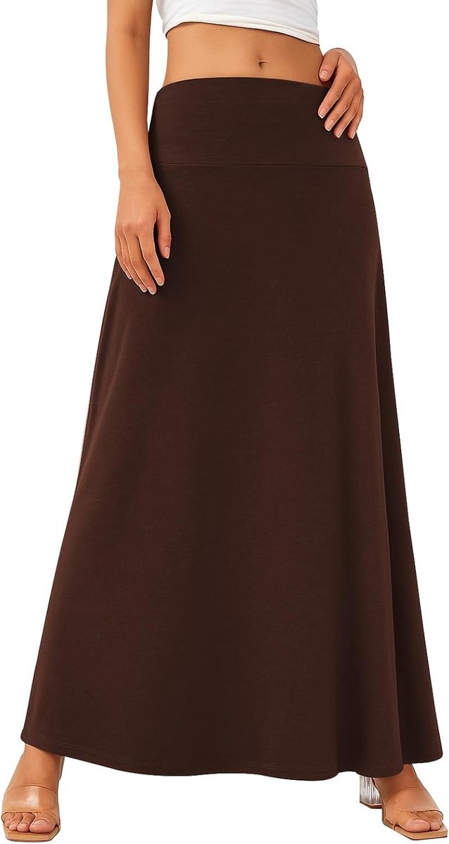 Dames lange rok elastische volledige lengte vrouwen hoge taille maxi yoga rok