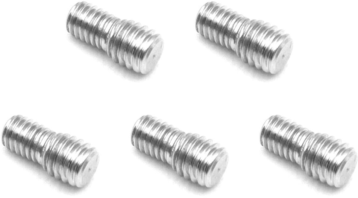 5 stuks 304 roestvrijstalen dubbele schroefdraadbouten, M5 × 6 tot M6 × 6 schroefdraadreductiestang, 12 mm lengte voor meubelbeslag