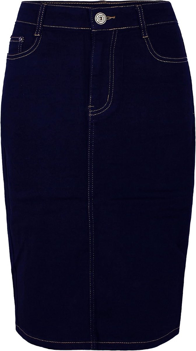damesjeans rok knie lengte potlood stretch