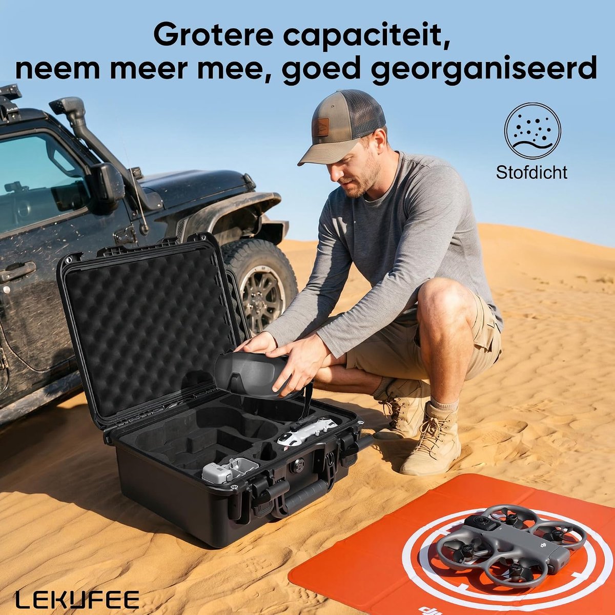 waterdichte harde draagkoffer voor DJI Avata 360 drone, Motion Fly More Combo, batterijen (5 stuks), Goggles N3/3, RC Motion 3, DJI RC 2/N3/N2, FPV-controller 3 en accessoires (alleen koffe – foto 8