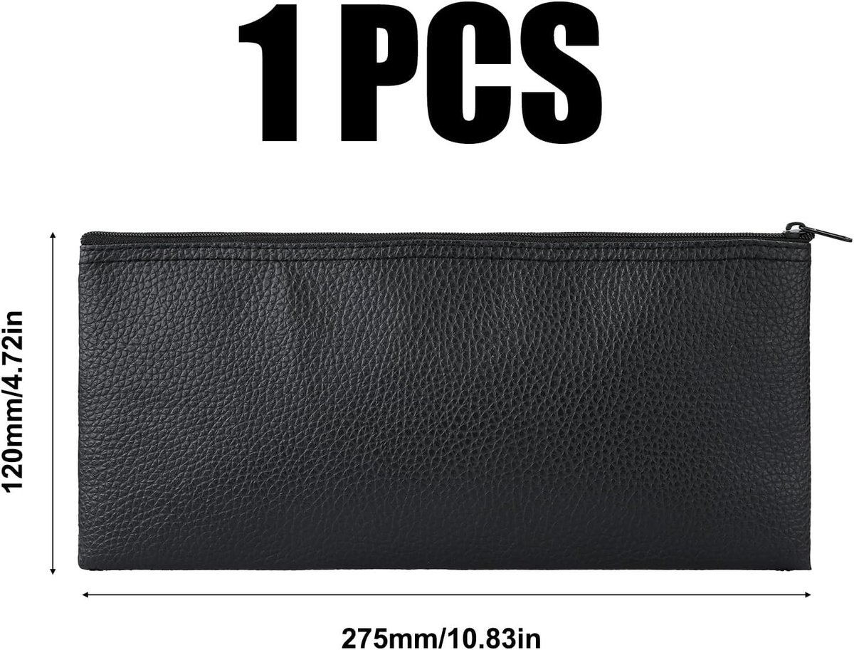 275x120mm Leer Ritssluiting Microfoonzakje Draadloos Handheld Microfoonopbergtas Zwart Draagbaar Koffers Houder voor Reizen Buiten