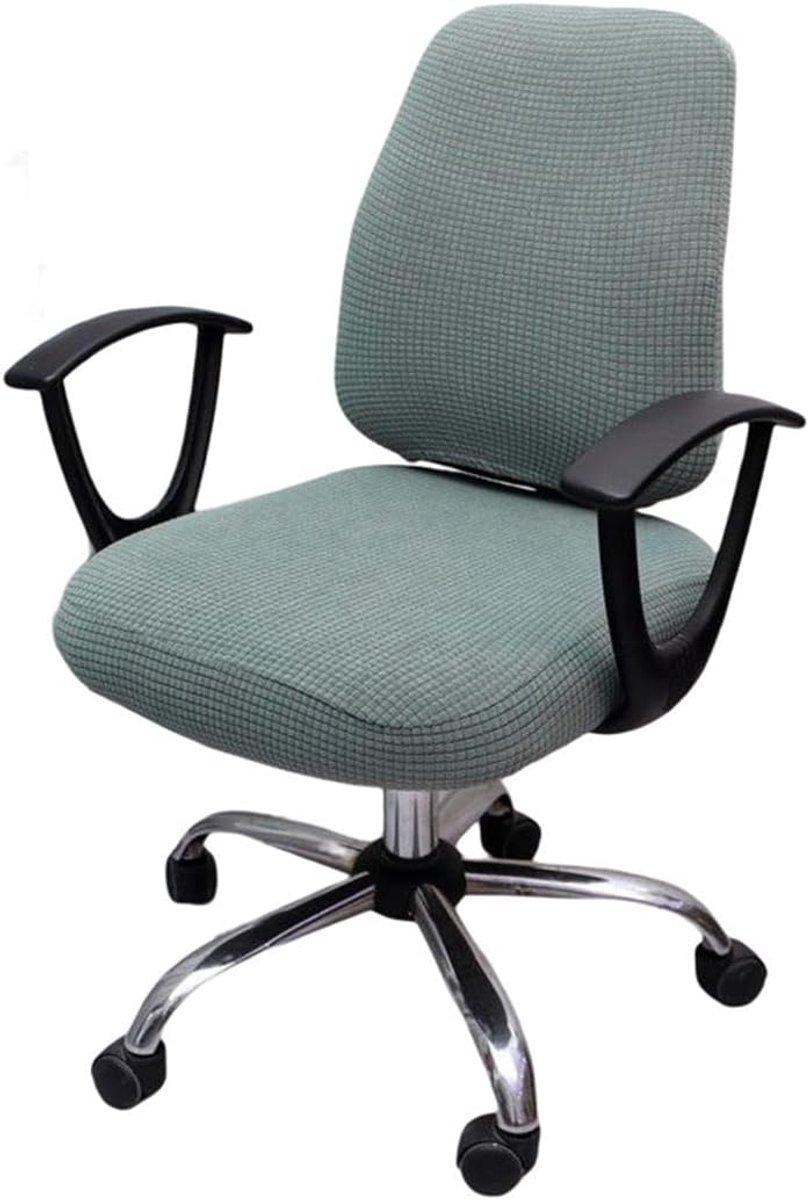 Set met hoezen voor bureaustoelen, wasbaar, elastische hoezen, rugleuning- en zitkussen, universele split draaibaar, wasbaar, afneembaar