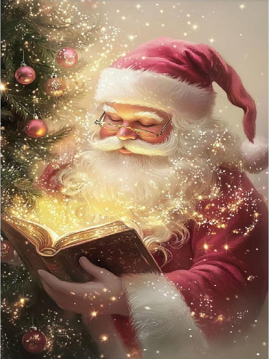 Kerst Kerstman Diamant Schilderij Art Kits voor Volwassenen, 5D Diamant Schilderij, Volledige Boor Schilderen Strass Borduurwerk Foto's voor Beginners, Edelsteen Arts Ambachten voor Thuis