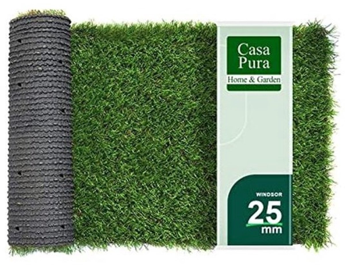 Kunstgras Grastapijt 25mm - Luxe Kunstgazon voor Tuin, Balkon & Terras - 100 x 200 cm