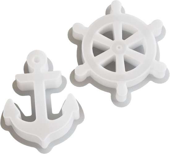 2 stuks maritieme siliconenvormen, gietvormen, epoxyhars, vormen, anker, roer, siliconen vorm voor epoxyhars, gips, beton, handwerk — afbeelding 5