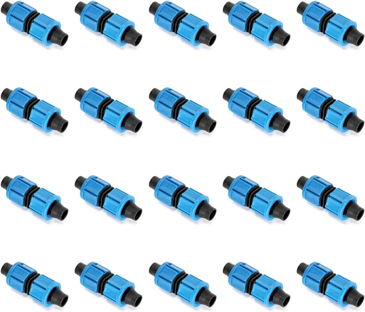20 stuks druppeltape connector,16 mm universele voegdruppelirrigatie buisfitting, voor glastuinbouw, tuin, bouw, landbouwirrigatie