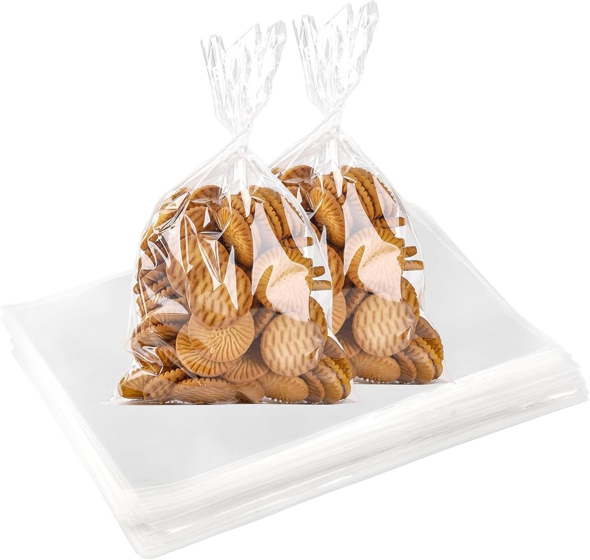200 stuks cellofaanzakjes, transparant, 18 x 25 cm, doorzichtige zakjes om te vullen, transparante cellofaanzakjes, cellofaanzakjes voor koekjes, cadeauzakjes, brood, chocolade