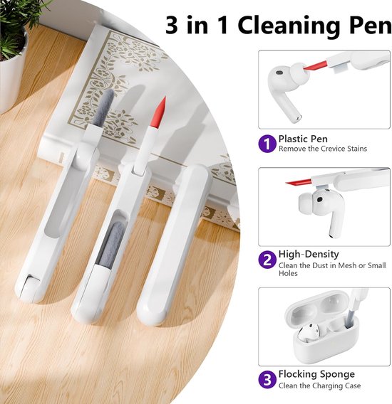 Hoes beschermhoes compatibel met AirPods Pro 3e generatie met reinigingsset, stootvaste zachte dunne beschermhoes case voor Airpods Pro 3 met Cleaner Kit en karabijnhaak, paars — afbeelding 2