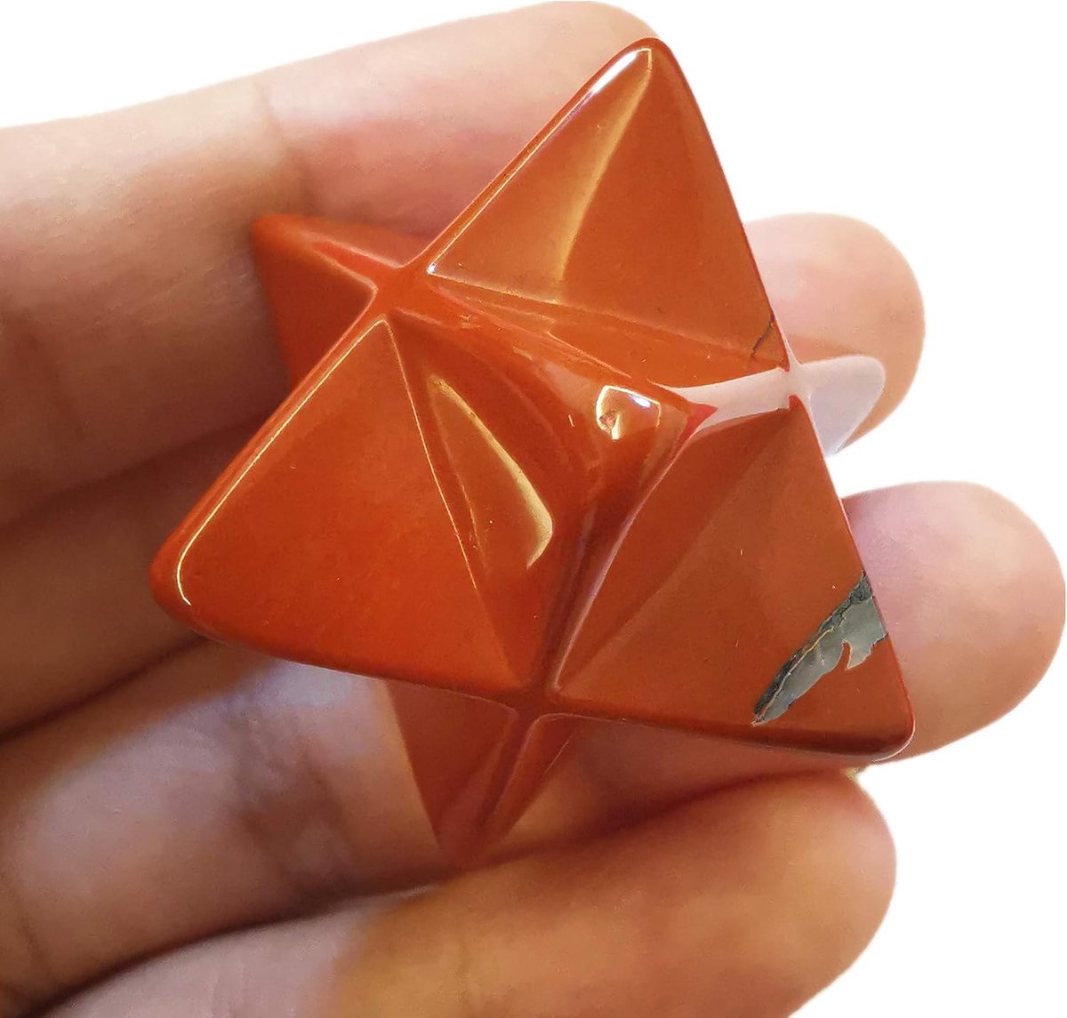 Rode jaspis Meraba kristallen bescherming heilige meditatie energie genezende chakra, 1 inch zeshoekige sterkristallen en helende steen