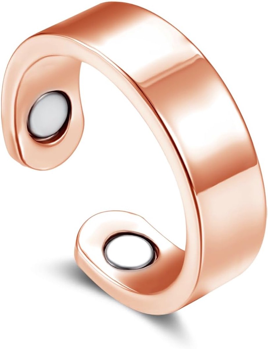 Ring, 2026 zilveren magnetische ring voor dames, anti-angst ring met magneten, enkel/bloem/hart/golven, verstelbare vitalring voor een betere slaap, magnetische ring voor