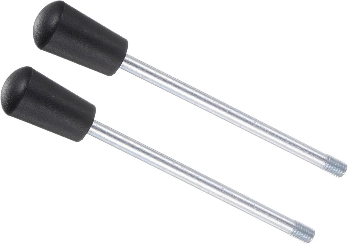 Handgreep met zwengel, draaibaar, buitendraad M10, lengte 185 mm, lange arm, verchroomde handgreep, zwarte zwengelgreep voor draaimachines, 2 stuks