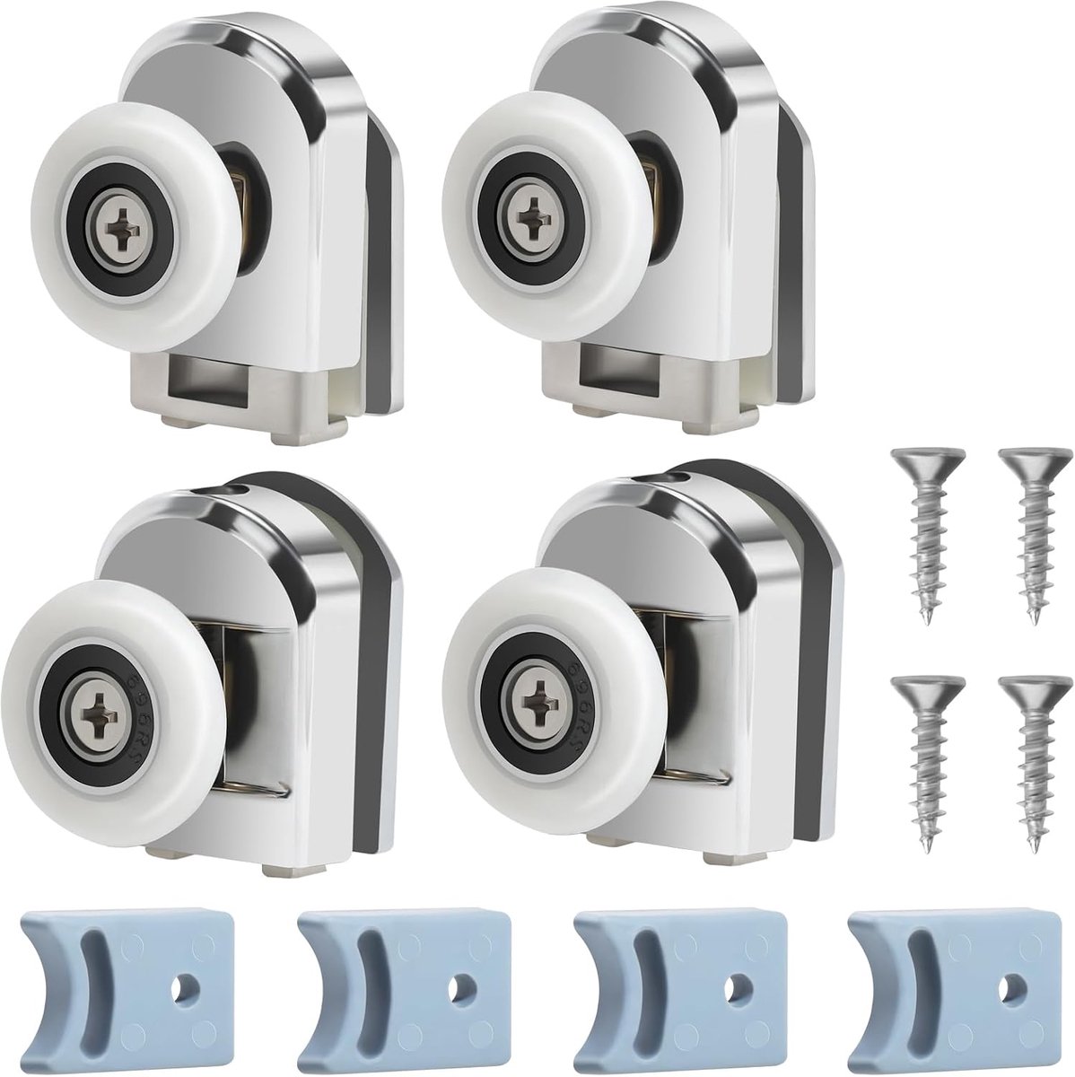Rol 25 mm douchecabine reserverollen 4 stuks voor douchedeuren, glazen deuren reserveonderdelen 4-6 mm