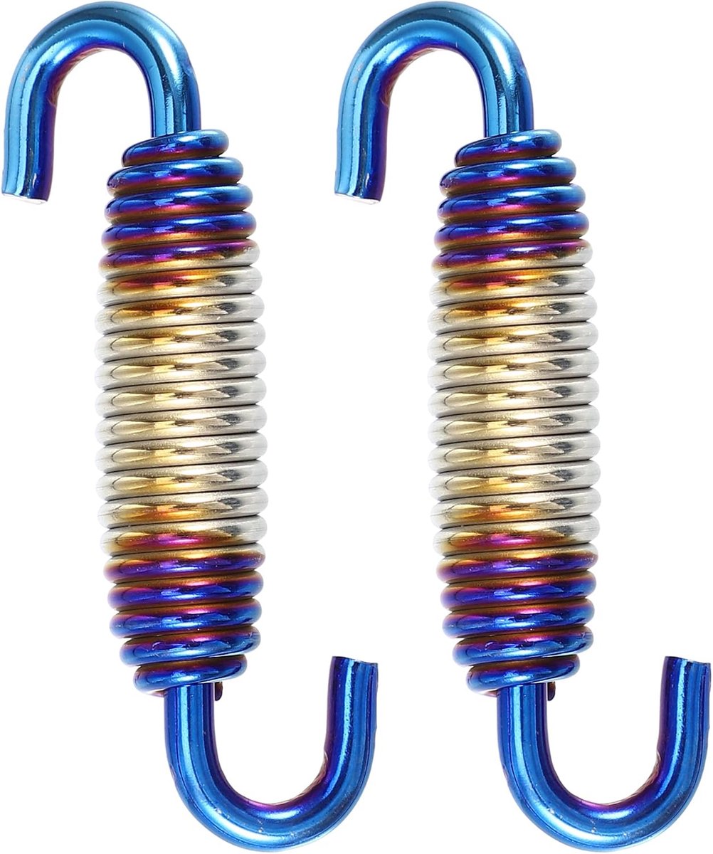 2 Stuks Universele Motorfiets Uitlaatpijpveer 58mm 2.28" Zilverkleurig